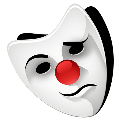 Logo Teáter komika - divadelná maska bez popisu